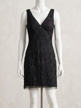 PRELUDE Elegant Black V-Neck Lace Evening Dress